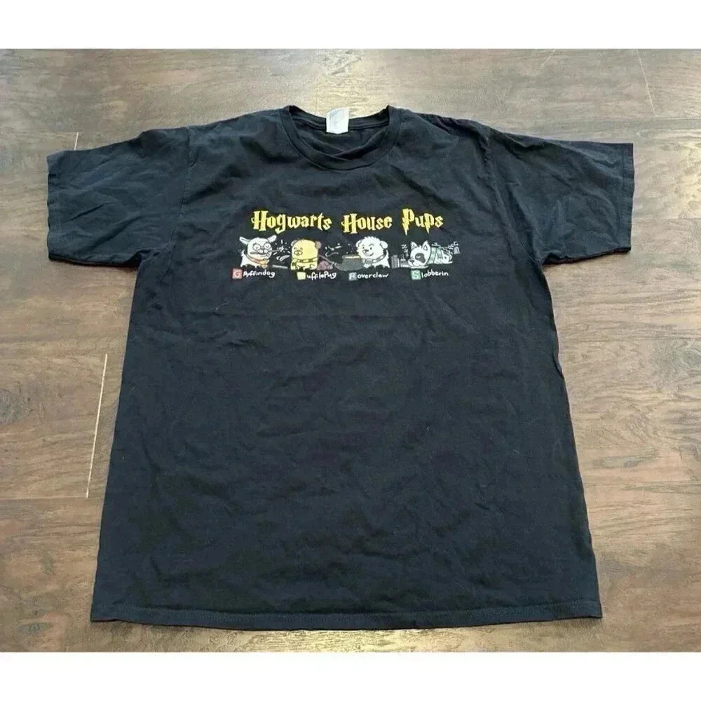 Hogwarts House Pups Men's T-Shirt‎ - size Large b12